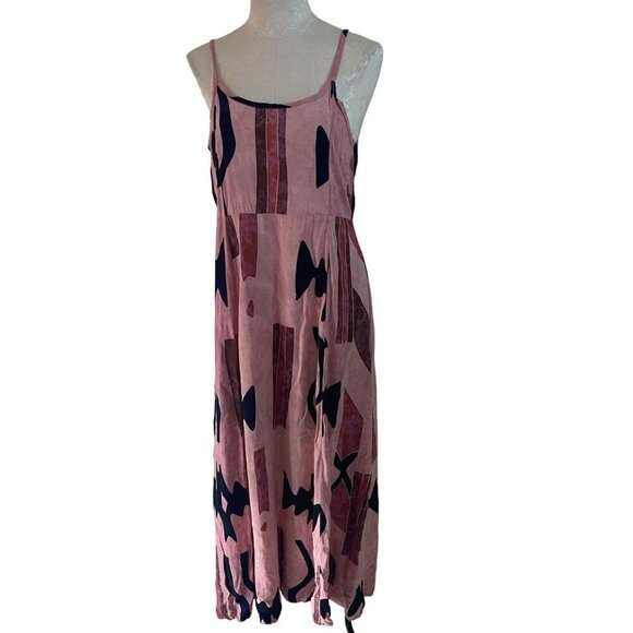 Ok Mike Vintage Womens Dress Size Large Pink Bali Tank Maxi Sleeveless - Picture 1 of 8